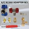 A/C R134A Adapter Set with Puncture Style R134A Can Tap, AC R134A Quick Coupler Hose Connector Fitting Kit