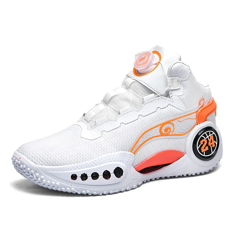 

Вращающаяся кнопка высокая пружина баскетбольные кроссовки мужские 2025 осень новые противоскользящие износостойкие студенческие мягкая подошва спортивная обувь 45