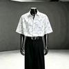 Summer new printed short-sleeved shirt men's ice silk thin breathable top