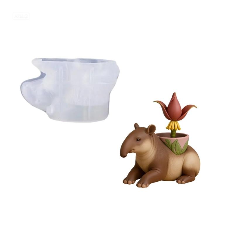 

Soft Silicone Tapir Planter Mold With Easy Release For Handmade Resin Crafts Decorative Pots And Candle Containers 1