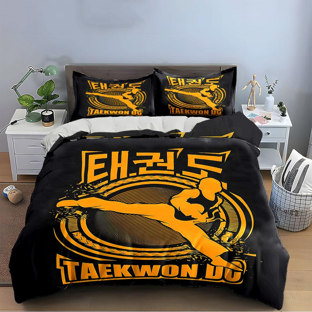 Taekwondo Fighter Design Bedding Duvet Cover Set (1*Duvet Cover 2*Pillowcases, without duvet insert)