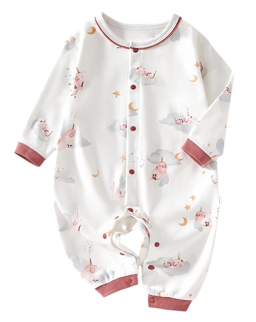Cute Printed Coveralls Baby Clothes Junior Rompers Cotton Illustration Design Front Opening Casual Newborn Boy Girl Baby Shower Gift 7 Colors to