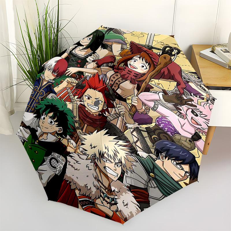 

1pc My Hero Academia Outdoor Umbrella - Automatic Opening/Closing, Portable 3-Fold Design with 8-Bone Iron Frame - Perfect Gift for Fans, Travele
