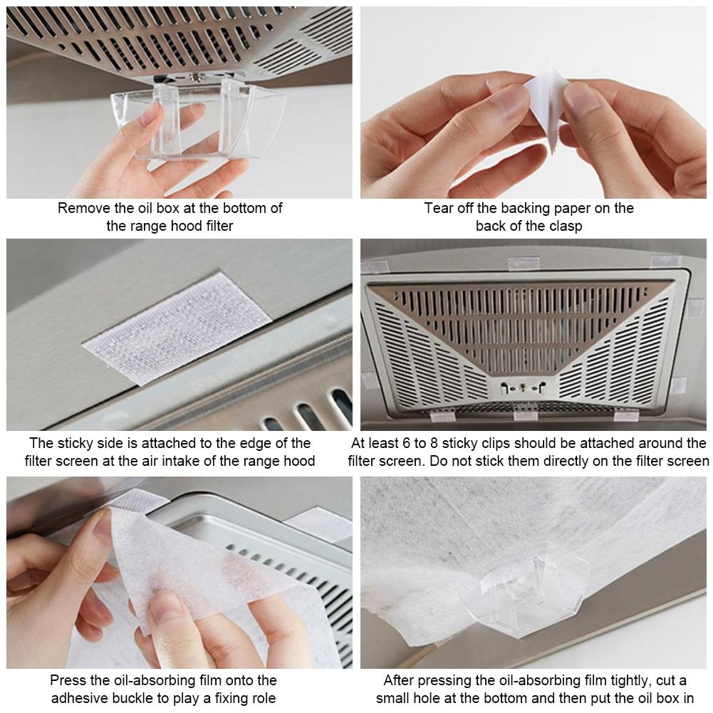 5/10M Disposable Hood Oil Filter Paper Non-woven Cooker Hood Extractor Fan Filter Kitchen Hood Grease Anti Oil Cotton