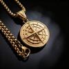 HNSP 316L Stainless Steel Vintage Compass Pendant Necklace For Men Viking  Accessories