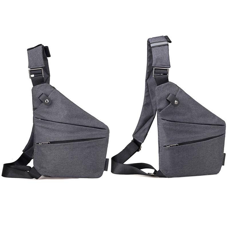 

Стильная темно-серая сумка-слинг через плечо для мужчин и женщин с регулируемыми ремнями Left Shoulder