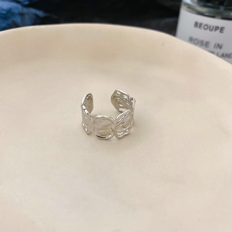 Maillard Vintage Geometric Flower Tiger's Eye Open Ring Simple Index Finger Ring Jewelry