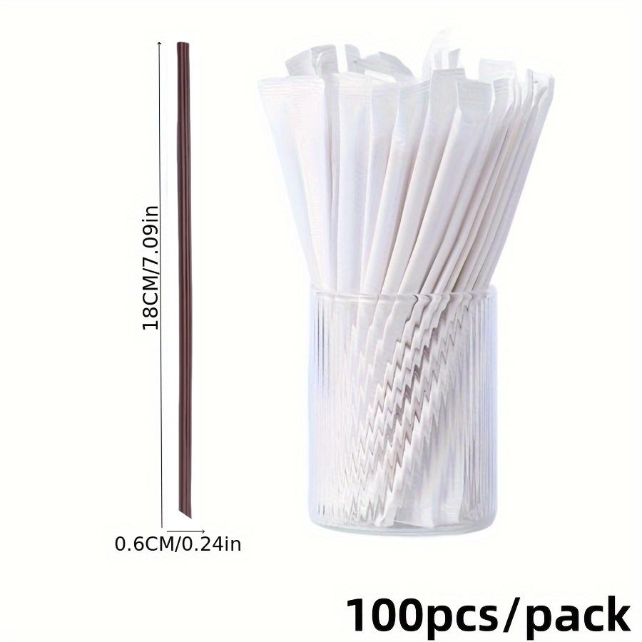 100pcs/packDisposable Three-Hole Coffee Straws Wooden Coffee Stirring Sticks Individually Packaged Hot Drinks Cold Drinks Juice