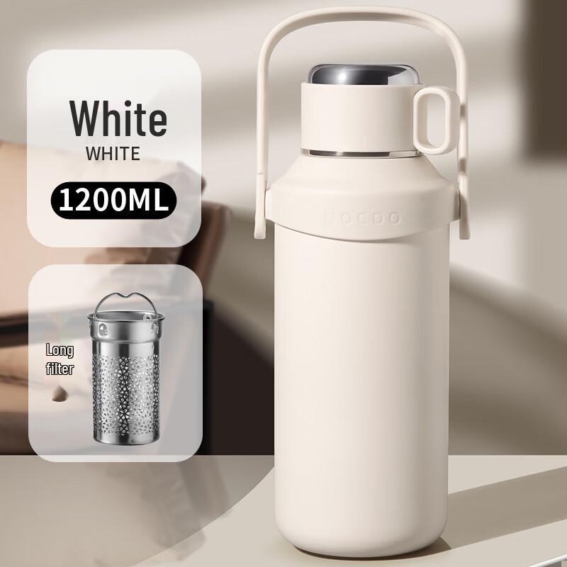 Handun 1.2L Portable Stainless Steel Insulated Food Jar with Tea Infuser