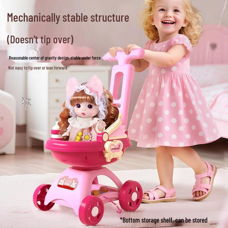 2025 Hot-Selling Simulation Baby Stroller Doll Toy for Girls