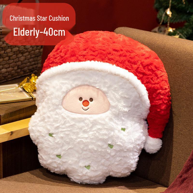 Christmas Gingerbread Man & Snowflake Throw Pillow - Holiday Decoration for Sofa & Living Room