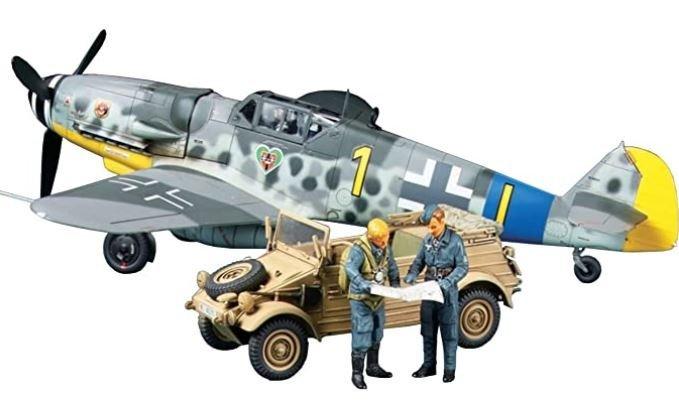 Tamiya Scale German Messerschmitt Bf109 Type 82 Set Plastic Model Kit 1/48 G-6 & Kübelwagen