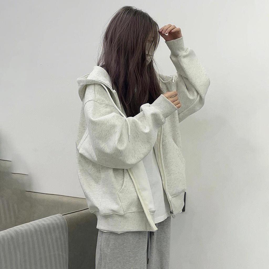 Damen Langarm Kapuzenpullover V-Ausschnitt Lockere Pullover Oberteile Einfarbig Sweatshirts