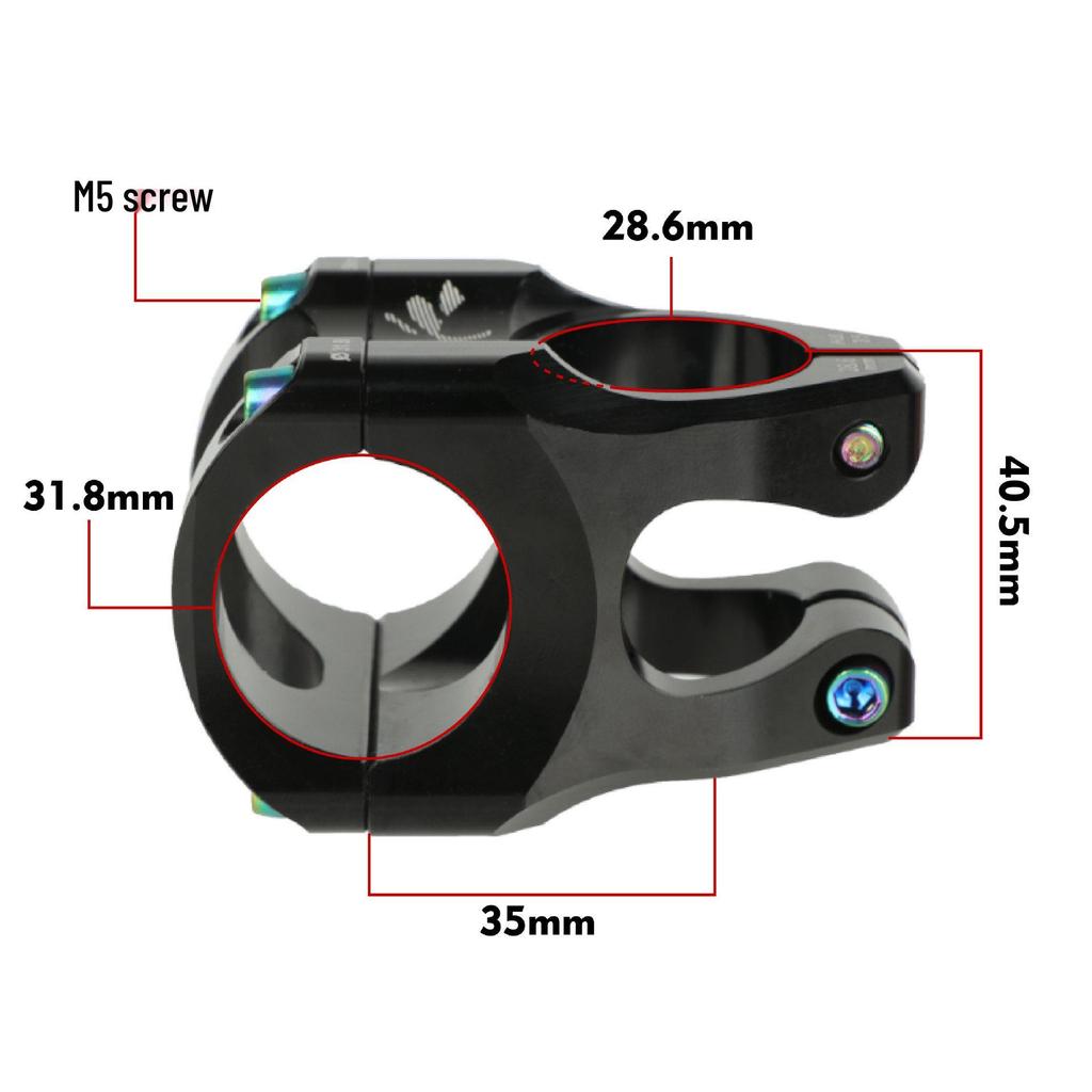 HASSNS 35MM Ultralett Høyfast CNC Aluminium Utfor Terrengsykkel Stem