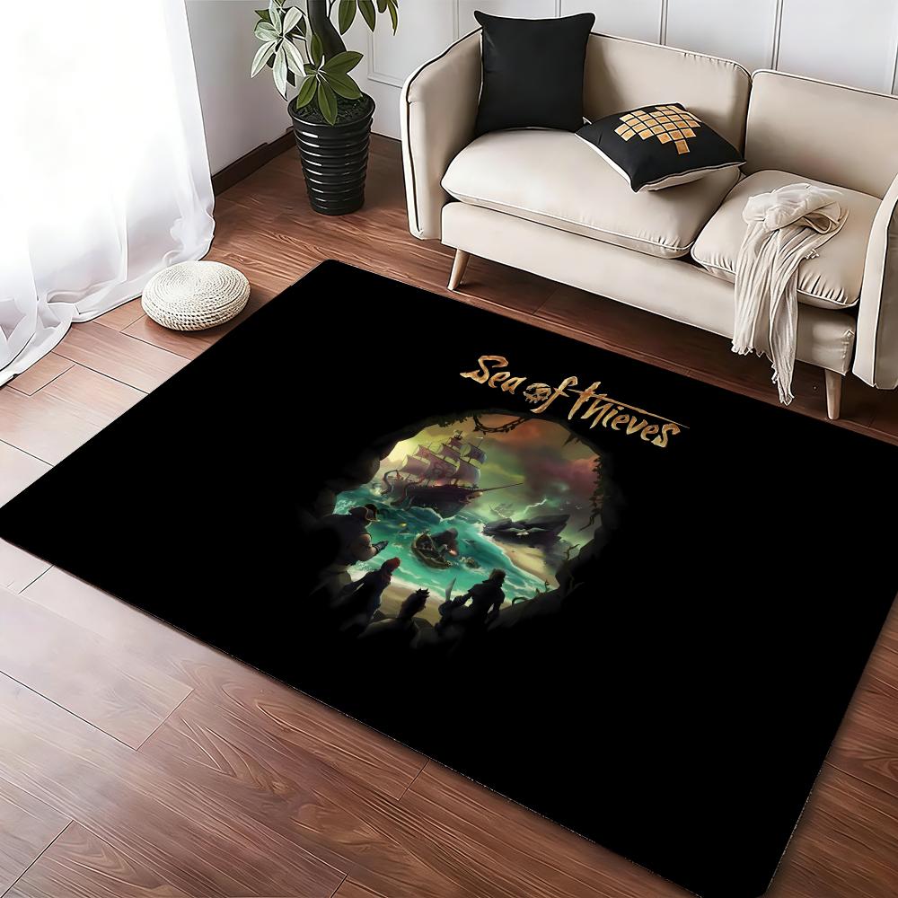 Hot Anime S-Sea Of T-Thieves Floor Mat Cozy Flannel Soft Thick Non-Slip Mat For Living Room Bedroom Kitchen Decor Rugs