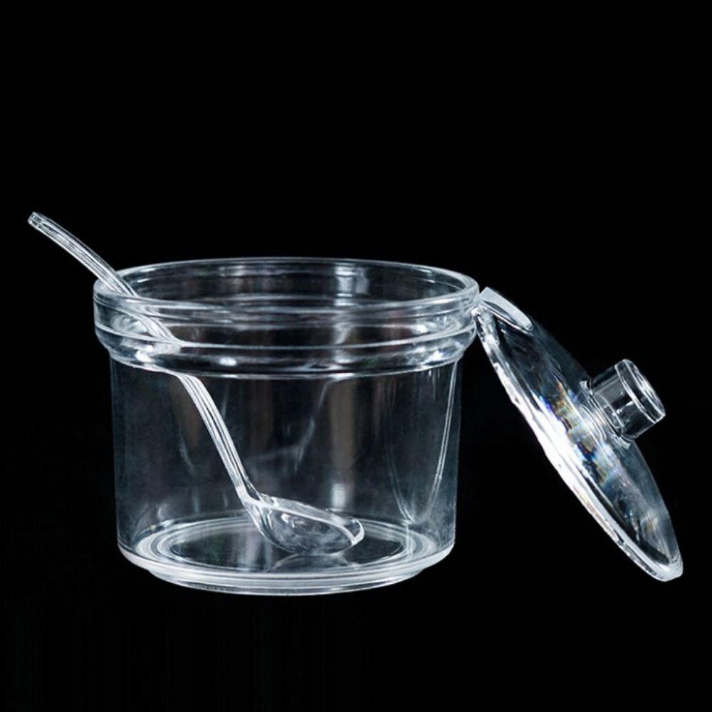 Transparent Seasoning Jar Anti-fall Condiment Container Acrylic Sugar Bowl  Restaurant