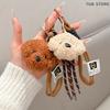 Plush Puppy Dog Keychain Braided Rope Bag Pendant Keyring Creative Pendant Simple All-matching Bag Decoration Accessorie