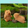 Süßes Cartoon liegendes und sitzendes Capybara Plüschtier Anhänger für Kinder und Rucksack Dekoration