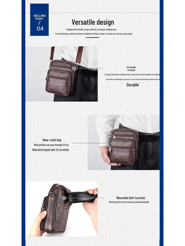 Bolsa Multifuncional Masculina de Cintura e Transversal