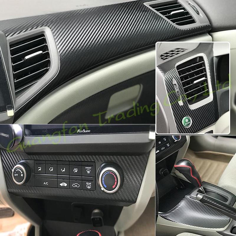 3D/5D Carbon Fiber Car Interior Cover Console Color Sticker Decals Parts Accessories For Honda Civic 9th Gen 2012-2015 4 Doors