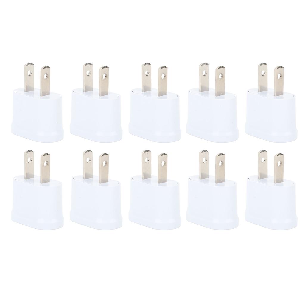 10PCS  To  Adapter Portable Travel Pure Copper 2 Prong Plug Converter for Cellphone Laptop Hair