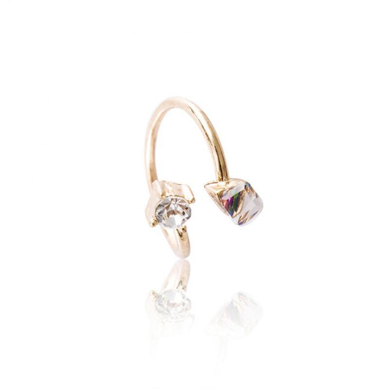 Mode Frauen Mehrfarbig Strass Engagement Finger Offenen Ring Schmuck Geschenk