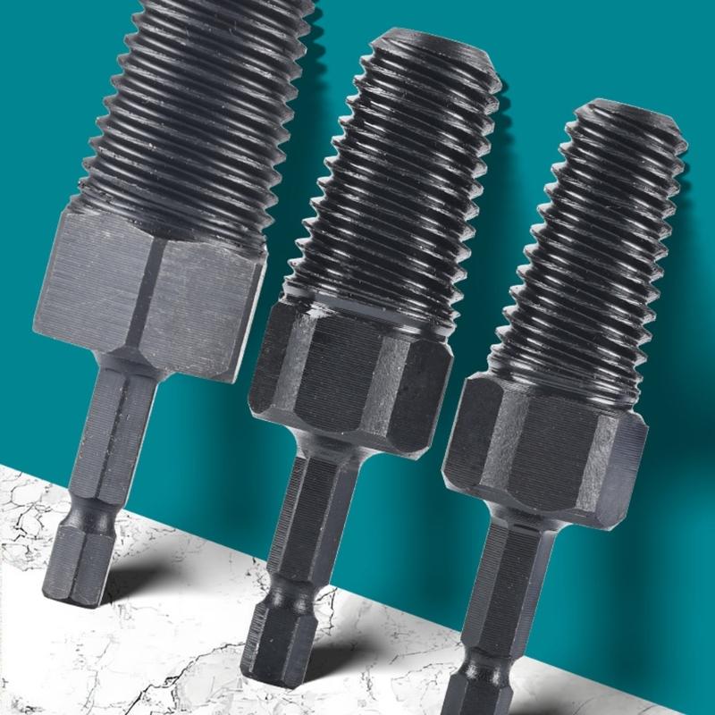 Universal Hexagonal Shank Screw Removal Kit Suitable for Broken Threads in 1/2 3/4 1 Inch Pipes Heavy Duty Construction