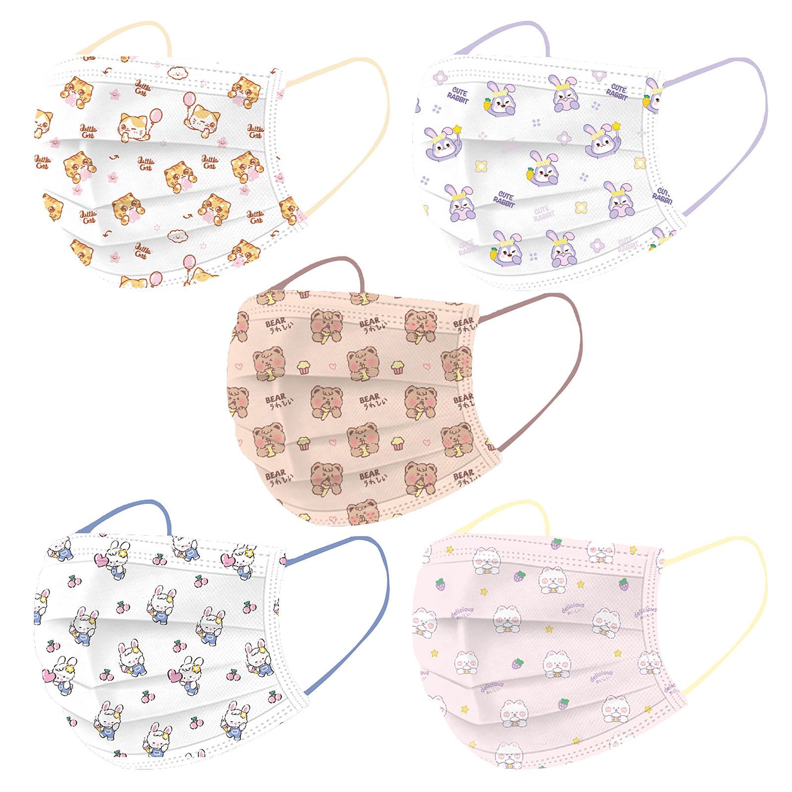 

Индивидуально упакованные маски для девочек с мультяшным принтом, ветрозащитная сетка, красные маски, маски для взрослых, детские маски, одноразовые A