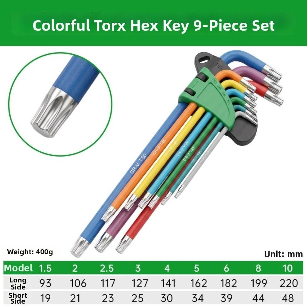 Precision Allen Wrench Set 1.5mm To 10mm Hexagon Spanner Set Heavy Duty L Wrench Kit For Machinery