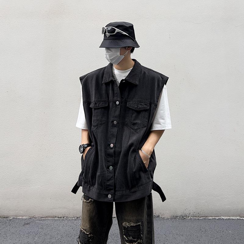 Men Loose Sleeveless Denim Vest Casual Workwear Outerwear