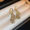 Exquisite Zircon Drop Pendant Golden Earrings for Women Fashionable Personalized Daily Accessories Party Zircon Birthday Gifts