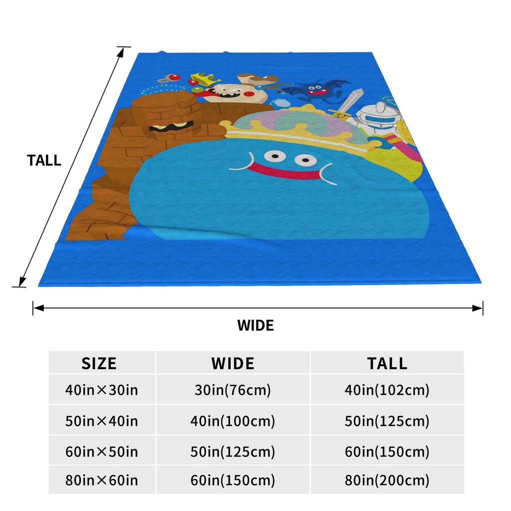 D-Dragon Quest Slime Blanket  Super Warm Comfortable Plush Throw Blanket For Girls Boys Bedroom Flannel Bedspread Bed Cover