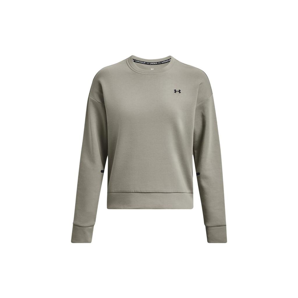 Under Armour Solid Color Crew Neck Long Sleeve Pullover Sweatshirt Women Sweatshirt Green 1379835-504