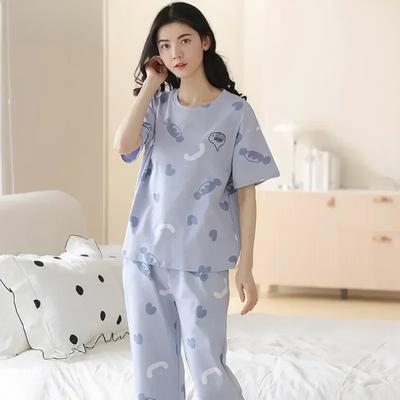 Lato 100% bawełna Elegancki damski zestaw piżamowy Swobodny Capris Piżamy dla kobiet Długość do kolan Odzież domowa dla kobiet Piżamy