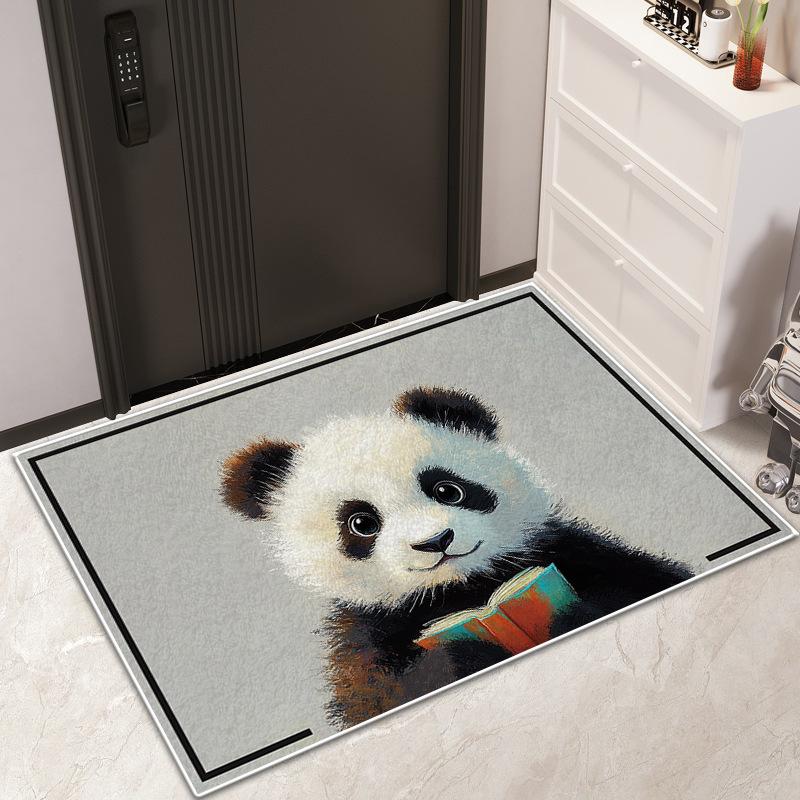 

Мягкий ковер с изображением животных, быстросохнущий коврик для ванной, бытовой впитывающий нескользящий коврик для туалета, коврик для двери туалета 60 * 90cm Crystal Fleece
