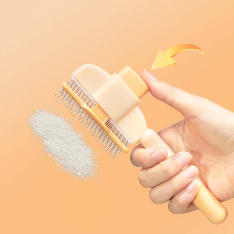 Haustierkamm, professionelle Bürste zur Entfernung von Tierhaaren mit offenem Knoten, langlebige, selbstreinigende Massagebürste für die Fellpflege von Hunden und Katzen, Haustierzubehör