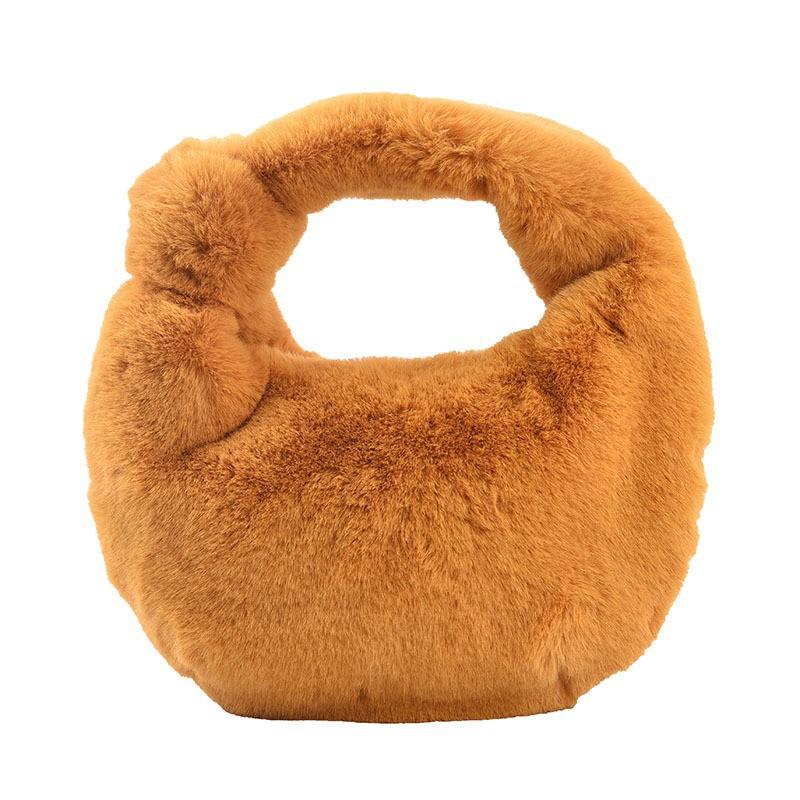 Hand-held Crescent Bag Women In New Fashionable Simple Hand-carried Women's With Texture Large Capacity One-shoulder Fur
