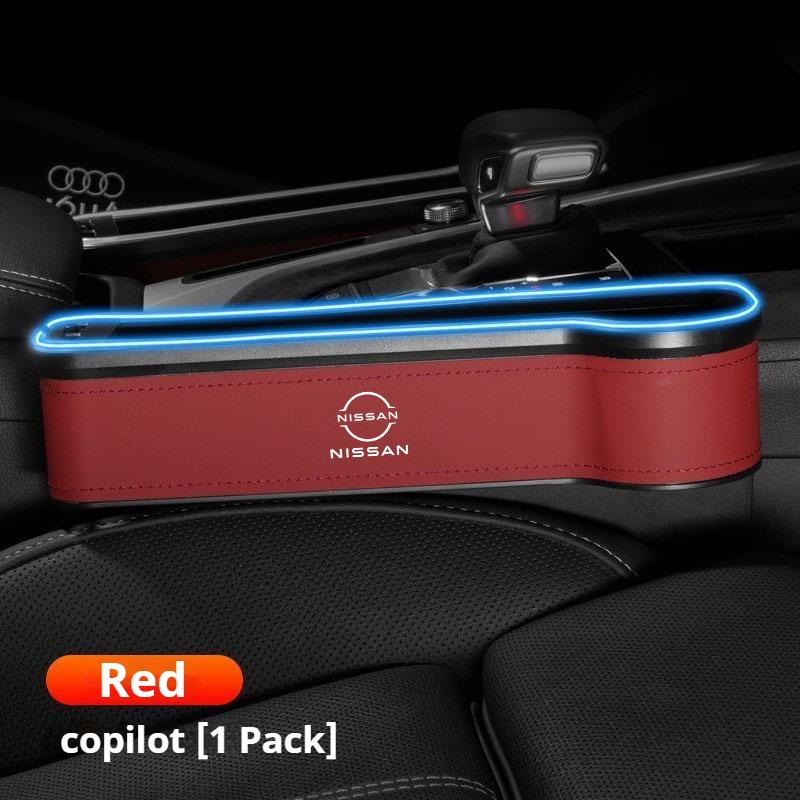 Nissan Nismo Qashqai Juke X-Trail Patrol Note Leaf Altima Maxima Micra DMurano Tiida Rogue Teana Pulsar Car Seat Slot Storage Box