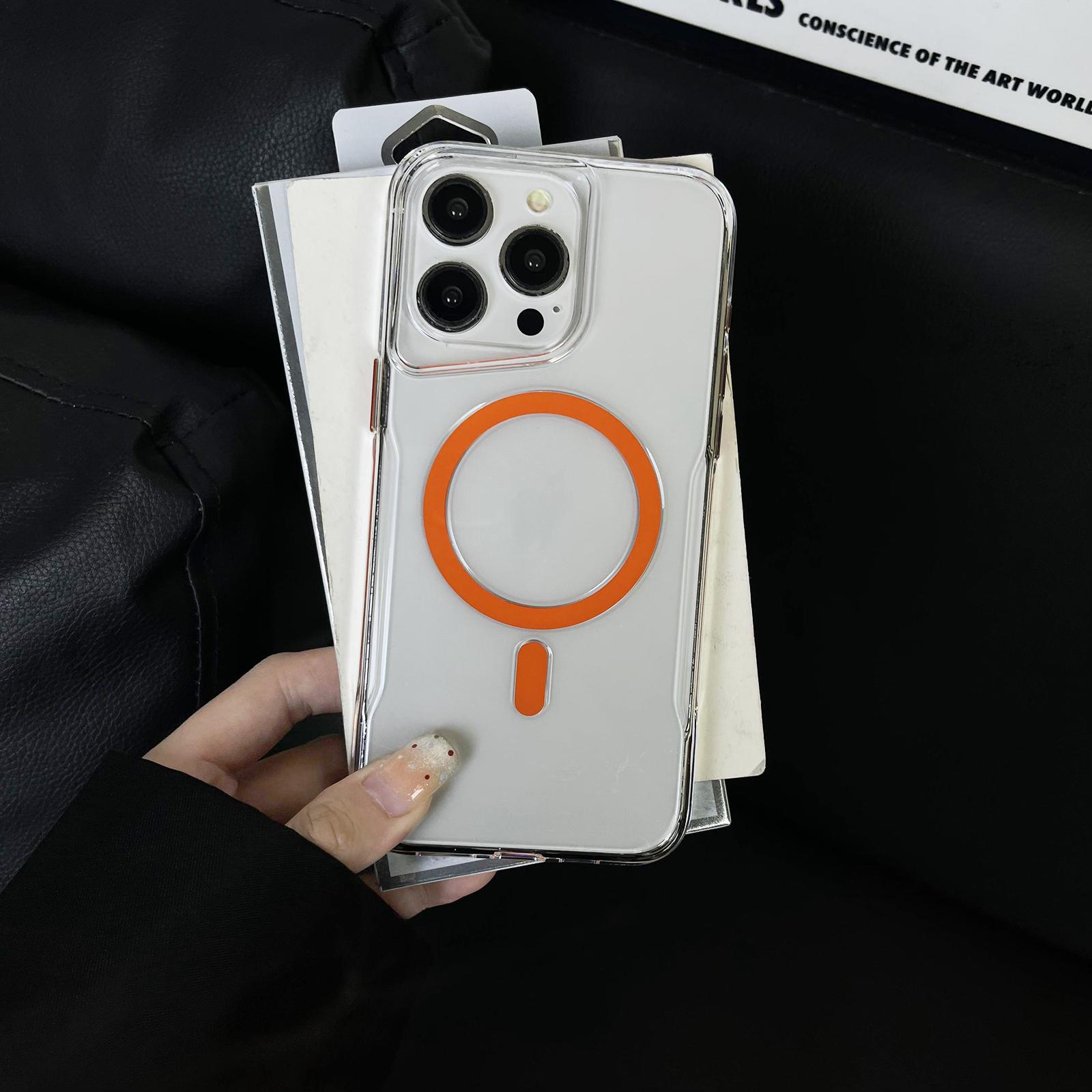 

Luxury Transparent Shockproof Armor Case for iPhone 15 14 13 12 11 Pro Max Magnetic For Magsafe Wireless Charging Acrylic Cover For iPhone 13Pro Max