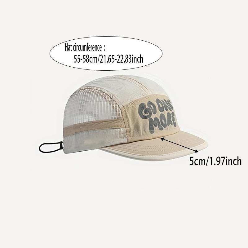 Letter Printing Quick-drying Hat Drawstring Design Japanese Style Short Brim Baseball Cap Thin Adjustable Sun Visor Cap Unisex