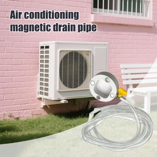 Magnetic Window AC Drain Kit 4/6/12FT Clear PVC Drain Hose with Stainless Steel Clamp No Drilling Flexible Weather-Resistant Condensate Drain Adapter