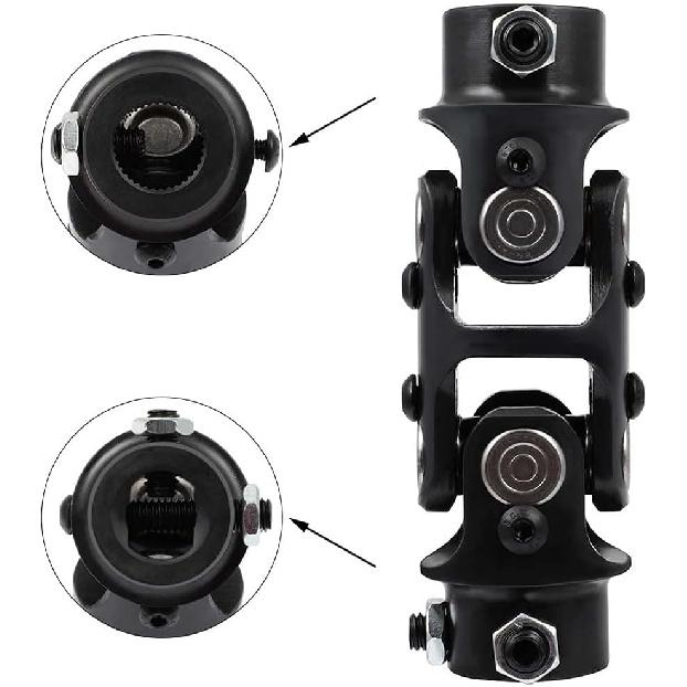 

cciyu 3/4 DD x 3/4-36 Spline Black Double Universal U-Joint Shaft 127mm