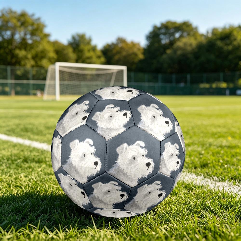 1pc Miniature Schnauzer Portrait Theme Soccer Ball Football, Size 5, Lightweight PVC, Outdoor Training Soccer Ball,Gift c65139