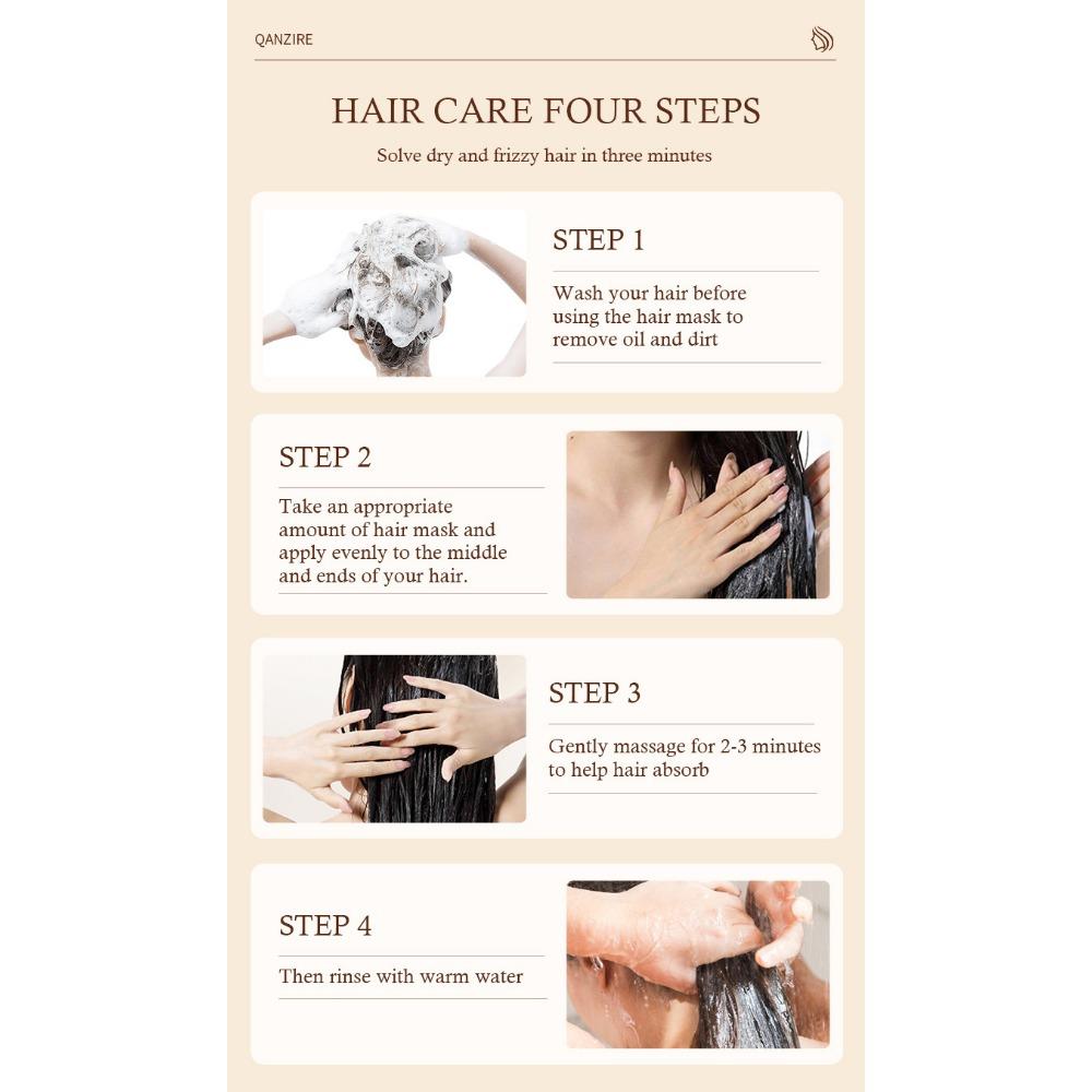 Mască de îngrijire a părului cu ulei de cocos pentru a ameliora încrețirea părului Balsam moale și neted