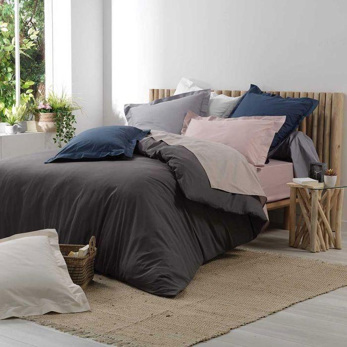 Linen Fitted Sheet 90 X 190 Cm In Percale 30 Cm Gusset