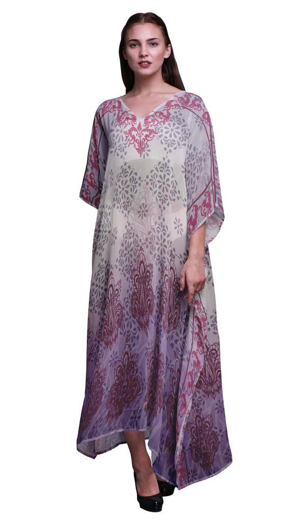 Phagun Paisley Ethnic Womens Long Beach Kaftan Beachwear Bikini Coverup Maxi