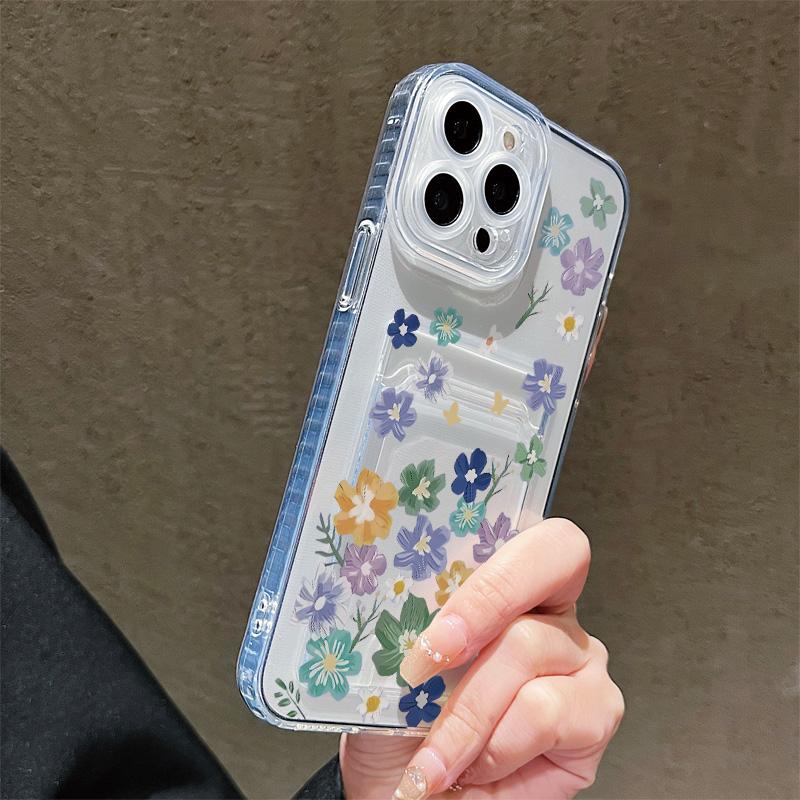 Držák na karty Silikonová peněženka Kapsa Pouzdro Pro iPhone 17 Air 16 Pro Max Samsung A06 A16 A36 A56 Xiaomi Redmi Note 12 13 14 Kryt Průhledný nárazník telefonu