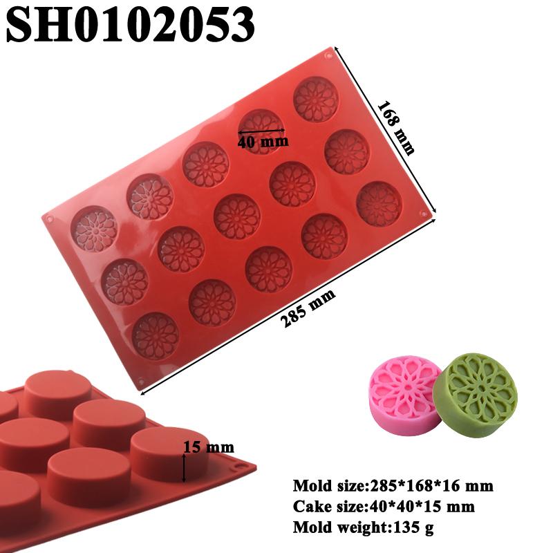 Circular or Square Top Patterned Decorative Chocolate Mold Red Brown Silicone Cake Molds DIY Soap Moulds Dessert Baking Tools