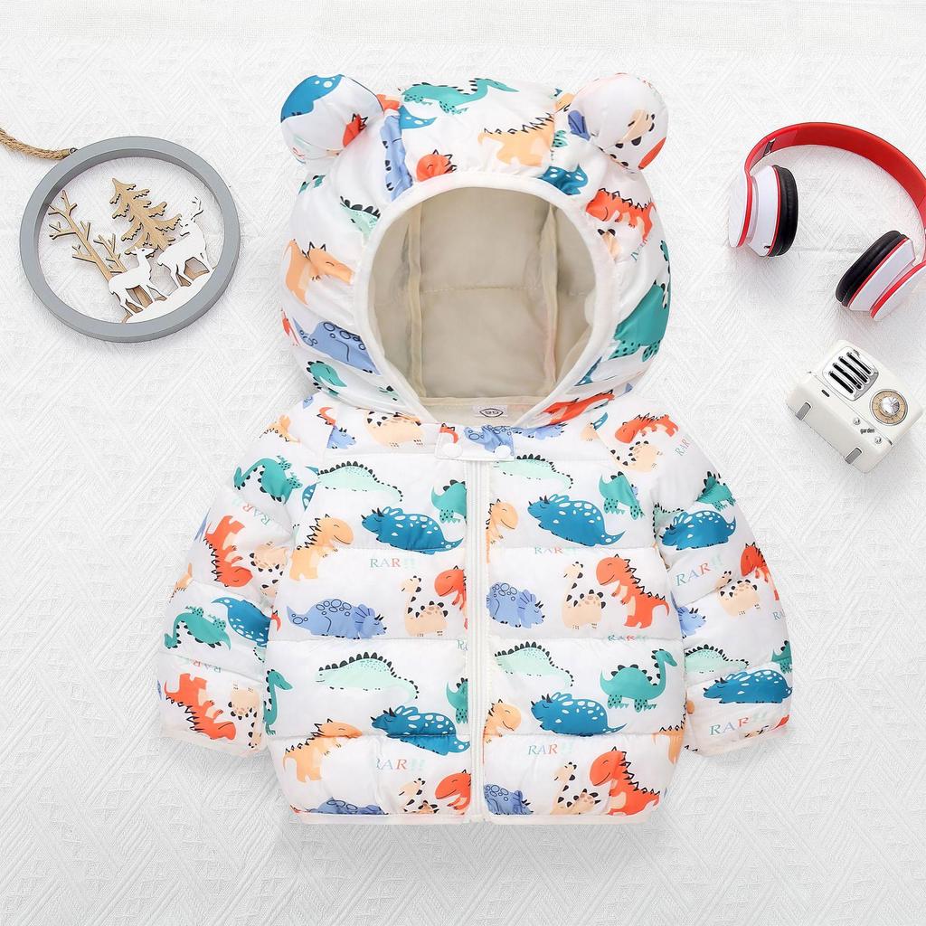 Children's Lightweight Autumn/Winter Cartoon Down Cotton Jacket for Boys and Girls - Small/Medium, Thickened Outerwear.