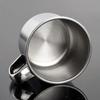 1Pc About 250ml Tea Cup Quality Portable Stainless Steel Water with Handle Camping Outdoor Travel Coffee  Mug Beer
